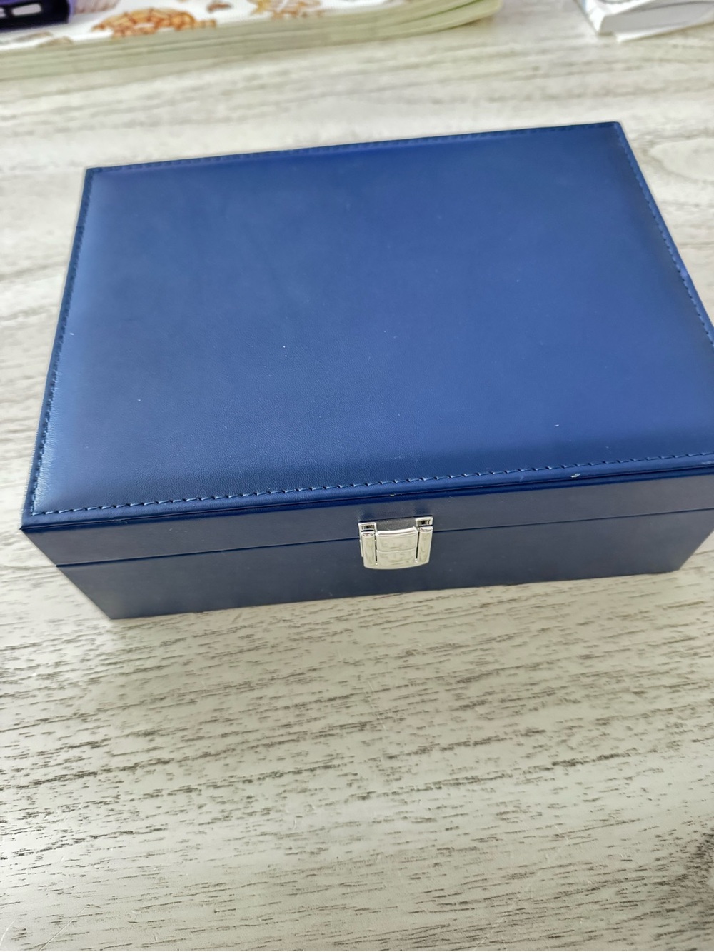 Navy Blue Jewelry Organizer Box